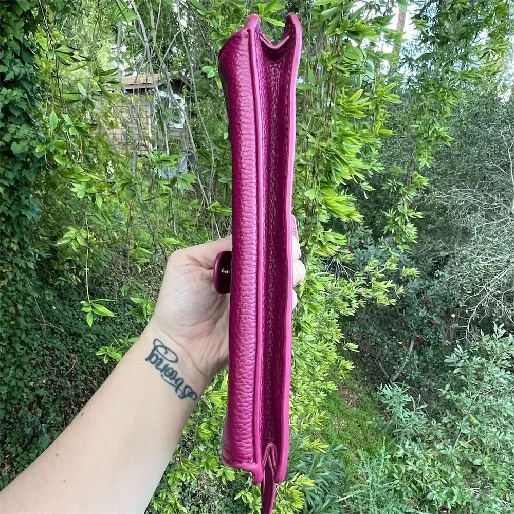 COACH Shoulder/Crossbody Messenger Bag Berry Maroon w Silver Women's Handbag